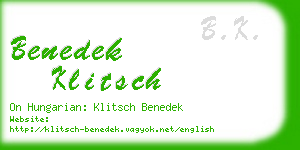 benedek klitsch business card
